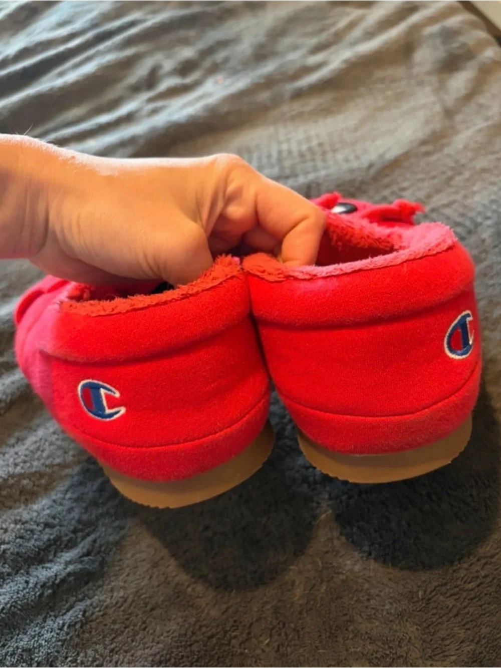 Champion Bright Red Plush Slip-On Slipper